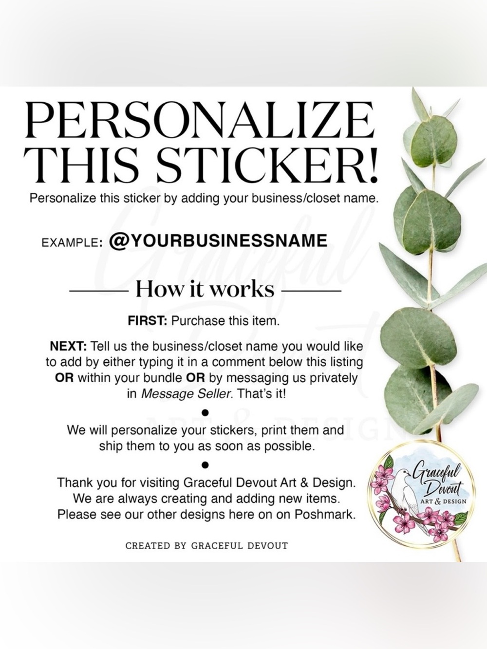 Thank You For Shopping My Closet! - 2" Square Stickers - Picture 3 of 3